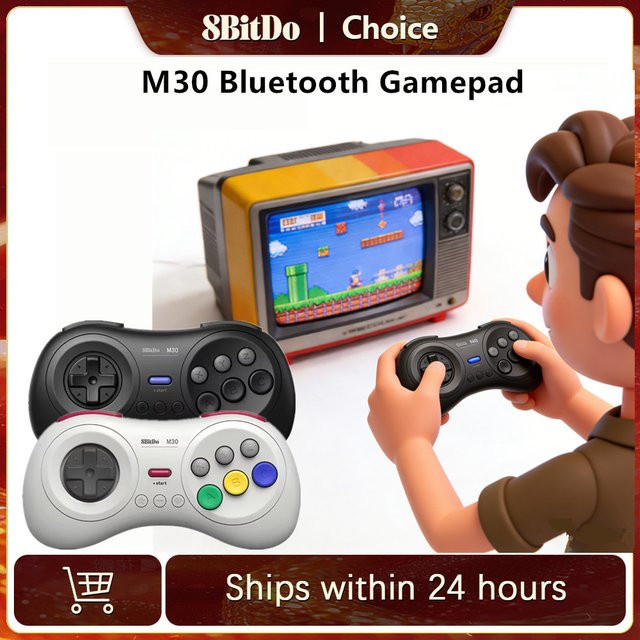8Bitdo M30 Bluetooth Controller Gamepad im Sega Genesis Mega Drive Style für Nintendo Switch, PC, Windows, Steam und Android - Bild 1