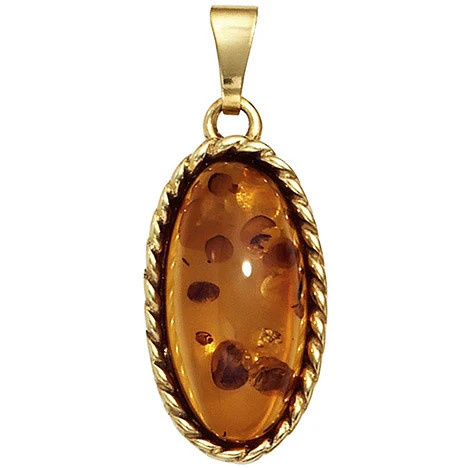 Colfem Anhänger oval, 375 Gelbgold, Bernstein, Unisex - Bild 1