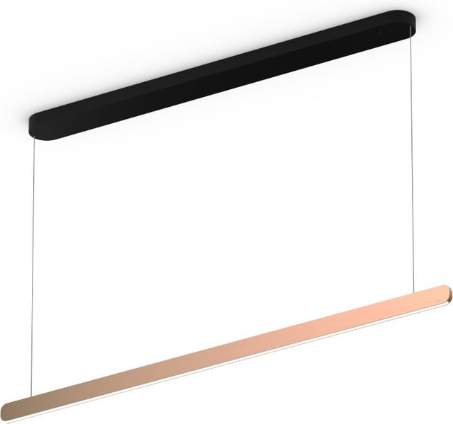 Occhio Mito linear volo 140 up LED-Pendelleuchte in Schwarz matt mit Rose Gold Kopf, variabel höhenverstellbar von 65-165 cm, mit Occhio air Modul und x-tra warm LED (2200K - 3500K) - Bild 1