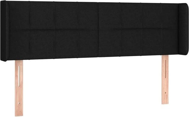 vidaXL LED Kopfteil Schwarz mit USB-Ladeport und integrierter Beleuchtung, Stoff, B: 147 cm, T: 16 cm, H: 78-88 cm - Bild 1