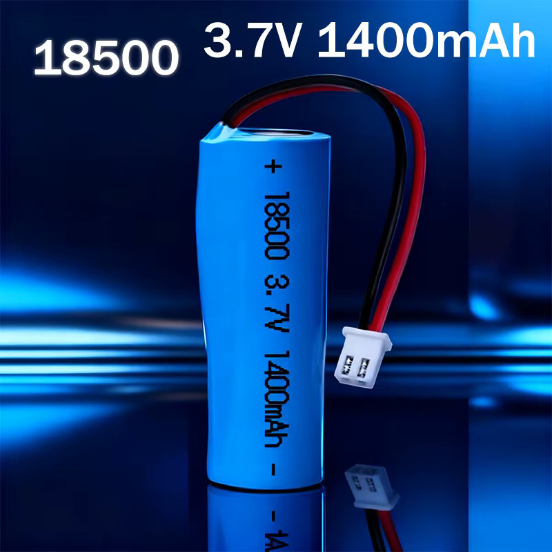 Robinella Wiederaufladbare Lithium-Batterie 18500, 3,7 V, 1400 mAh, Blau mit Anschlusskabeln - Bild 2