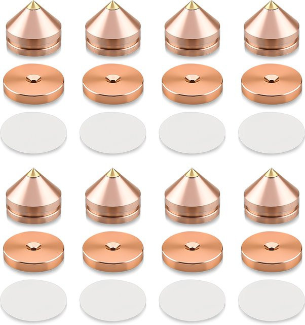 Audiocrast FT2023 Lautsprecherständer-Füße aus Aluminiumlegierung in Gold, Metallspikes mit konischen Bodenfüßen M23*20 - Bild 1