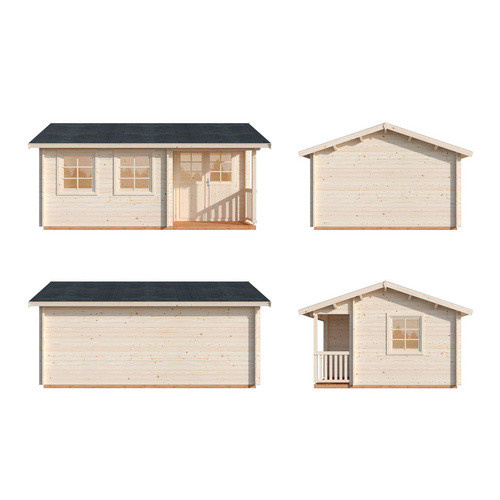 Palmako Blockbohlenhaus Susanna Gartenhaus aus Fichtenholz in Braun mit Satteldach, B/H/T: 576 x 278 x 380 cm - Bild 4