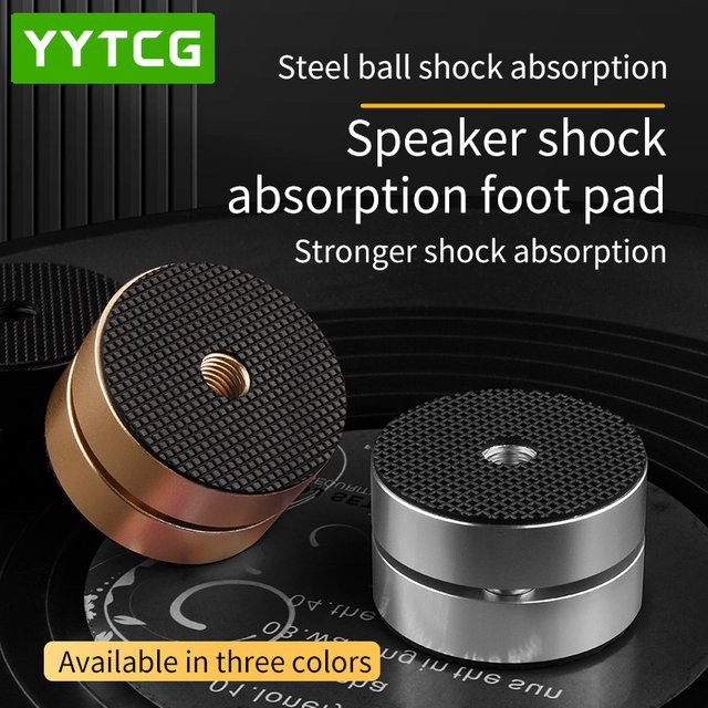 YYTCG Audiophile HIFI Lautsprecher Isolationsfüße aus Aluminium, 4er-Set, Silber - Bild 1