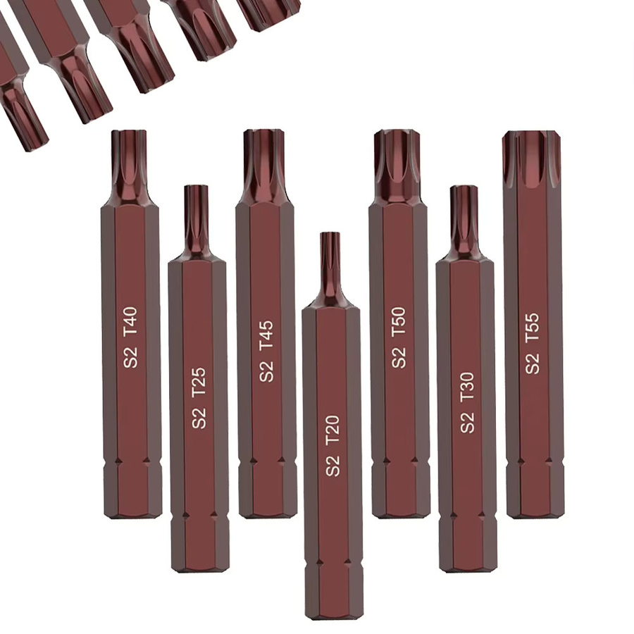 DAZZLEEX Torx Schraubendreher Bits Set mit Sechskantschaft, Länge: 7,5 cm, Größen T20 bis T55 - Bild 4