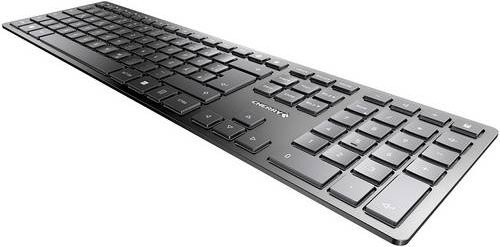 Cherry KW 9100 SLIM Kabellose Tastatur QWERTZ Deutsch, Bluetooth und USB-C, Schwarz-Silber, B: 440 mm, T: 130 mm, H: 15 mm - Bild 2