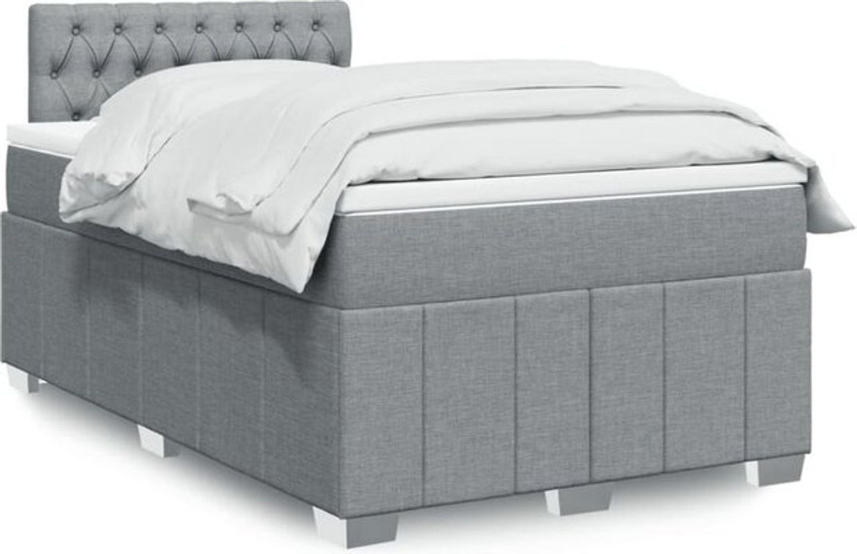 Vidaxl Boxspringbett mit Matratze in Grau aus Stoff und Holzwerkstoff B/T/H: 120 x 190 cm - Bild 1