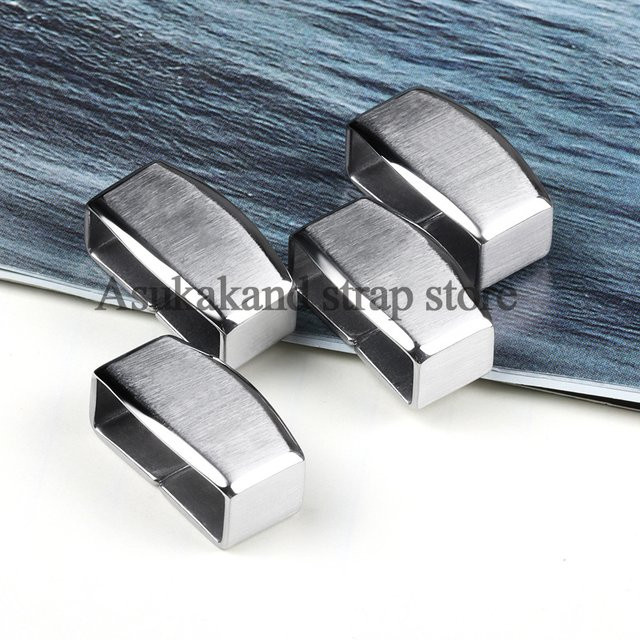 asukaband Uhrenzubehör Ring Schnalle, Edelstahl, Silber, 18mm 20mm, Unisex - Bild 1