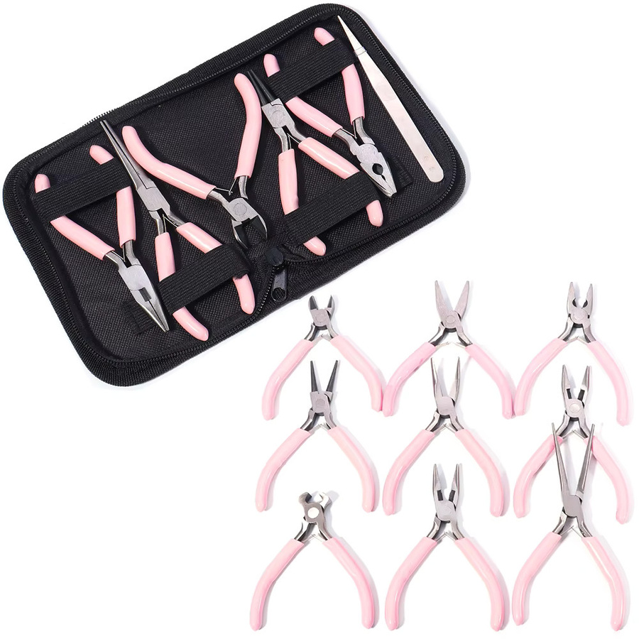 Schmuckzange für DIY-Perlenarbeiten und Nageldesign zum Schneiden und Spannen in Pink - Bild 2