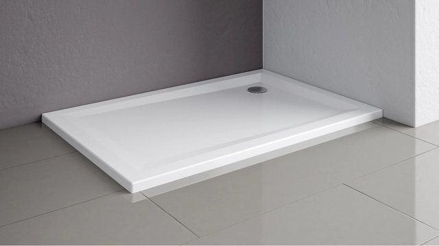 Schulte Duschwannen-Set ExpressPlus Extraflach Rechteck in Alpinweiß B/T: 120 x 80 cm - Bild 1