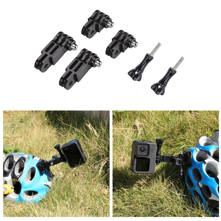 EXSKOF Verstellbarer Verlängerungsarm-Verbinder mit Gelenkzubehör für GoPro Hero, SJCAM, Insta360 und DJI OSMO Action-Kameras in Schwarz - Bild 2