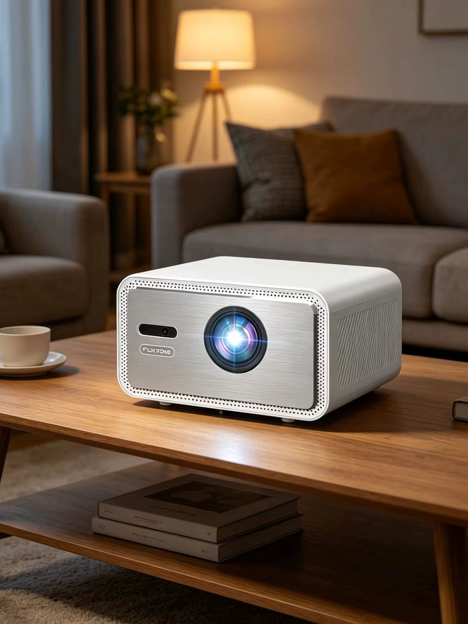Flixtone D9W Mini HDR10 Projektor Full HD 1080P 4K Beamer mit WLAN und Android in Weiß - Bild 8