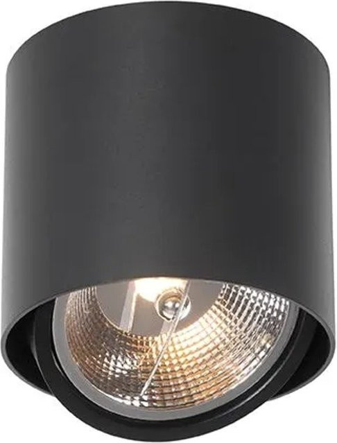 QAZQA Impact Aufbaustrahler Schwarz aus Aluminium, verstellbar und dimmbar, GU10, zylindrisches Design - Bild 1