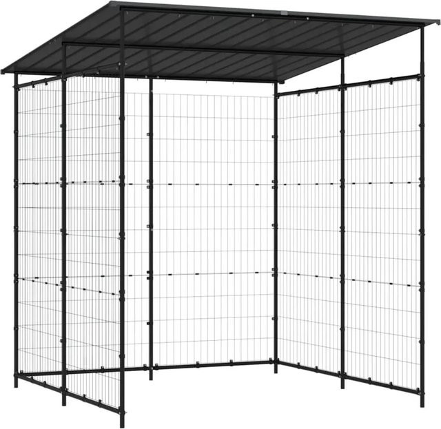 vidaXL Fahrradschuppen aus Stahl in Schwarz, B/T/H: 190 x 190 x 222 cm - Bild 1