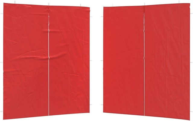 vidaXL Party Zelt Seitenteile Set aus 2 Stück in Rot aus PE und Stahl B: 200 cm, H: 195 cm - Bild 1