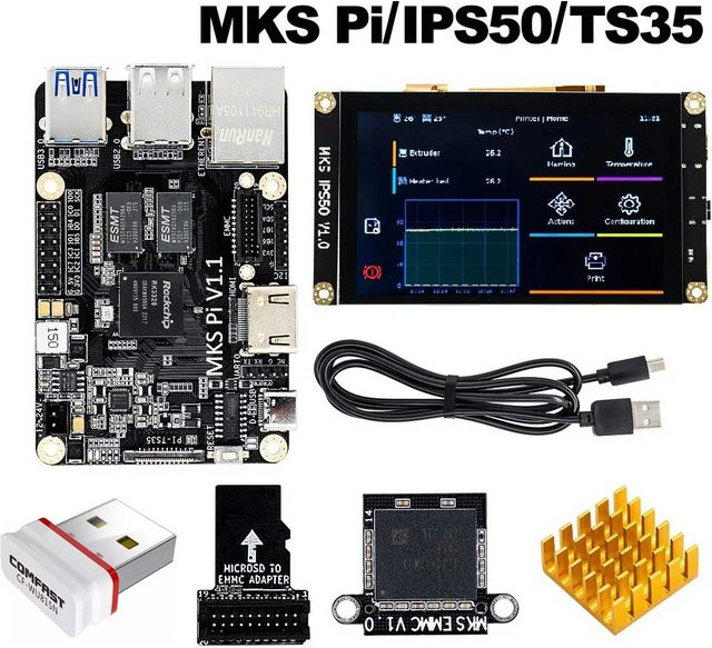 MKS PI Board Maker Base Motherboard Upgrade für 3D-Drucker mit Klipper-Unterstützung und HDMI-Bildschirmanschluss in Schwarz - Bild 1