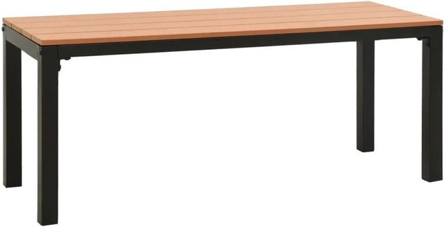 Gartenbank furnicato aus Stahl und WPC in Braun und Schwarz, Breite: 110 cm, Tiefe: 45 cm, Höhe: 39 cm - Bild 1