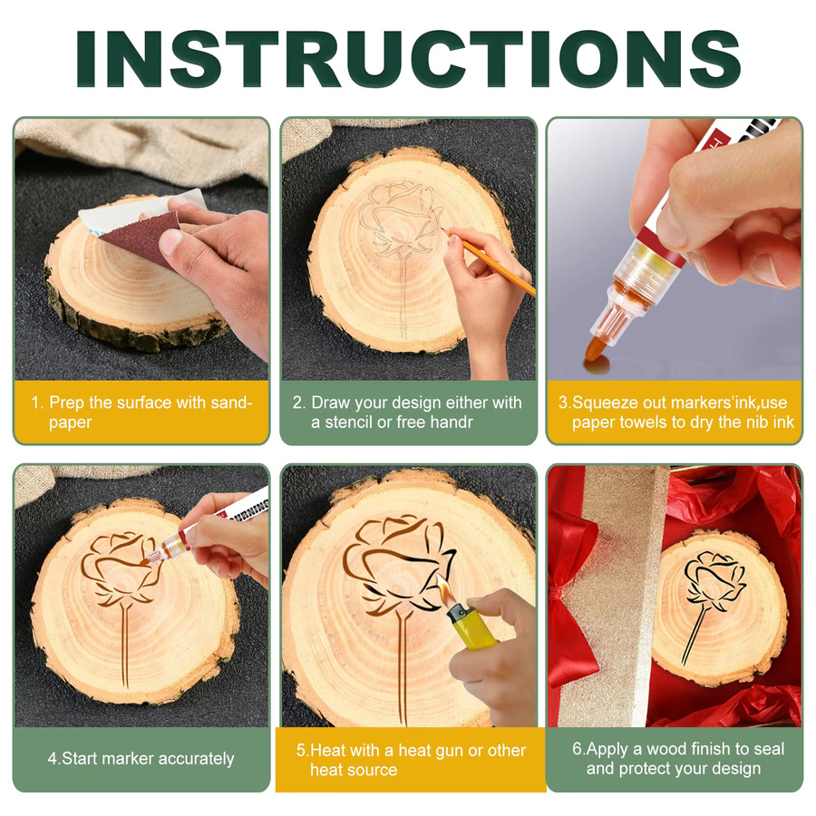 Alloet Holzbrandmarker für DIY Holzhandwerk in Weiß - Bild 5