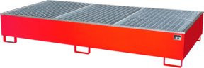 Bauer Südlohn Auffangwanne AW 1000-2/PE mit Gitterrost, rot, B/T/H: 266,5 x 131,5 x 44,0 cm - Bild 1