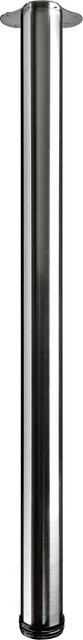 Hettich Tischbein in Edelstahl-Optik Silber inklusive Montageplatte, Durchmesser: 75 mm, Höhe: 1100 mm - Bild 1