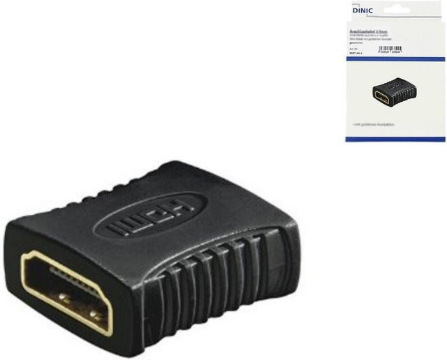 DINIC HDMI Typ A Adapter Buchse zu Buchse in Schwarz - Bild 1