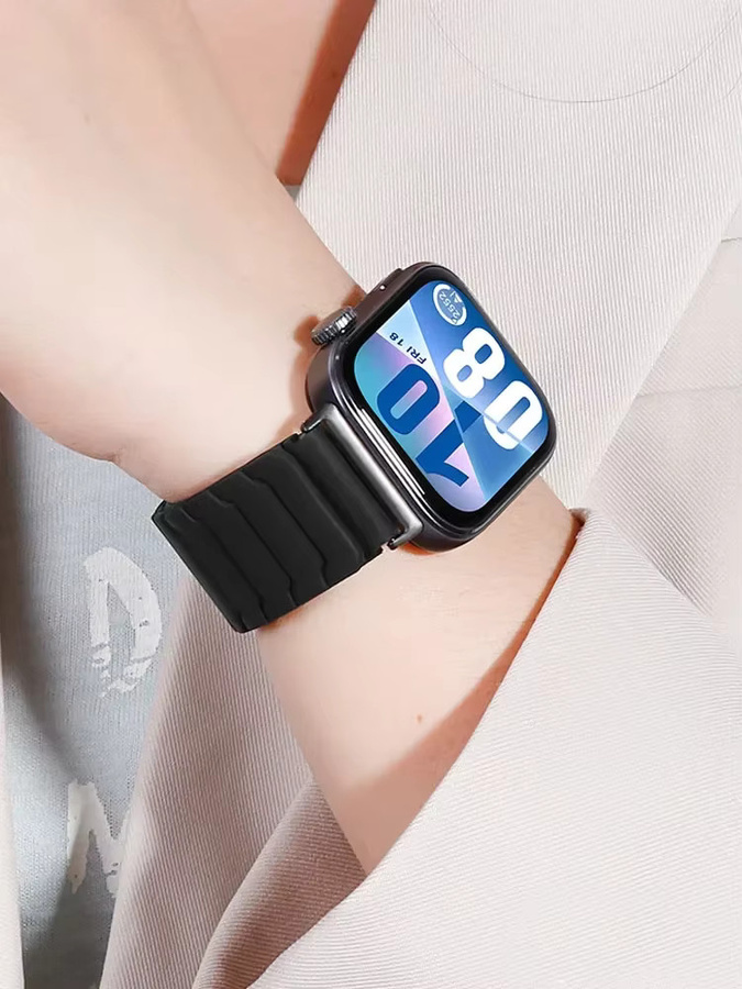 Huawei Uhrenarmband Silikon, Magnetisch, Schwarz, Huawei Uhr Fit 3/4 Pro - Bild 4