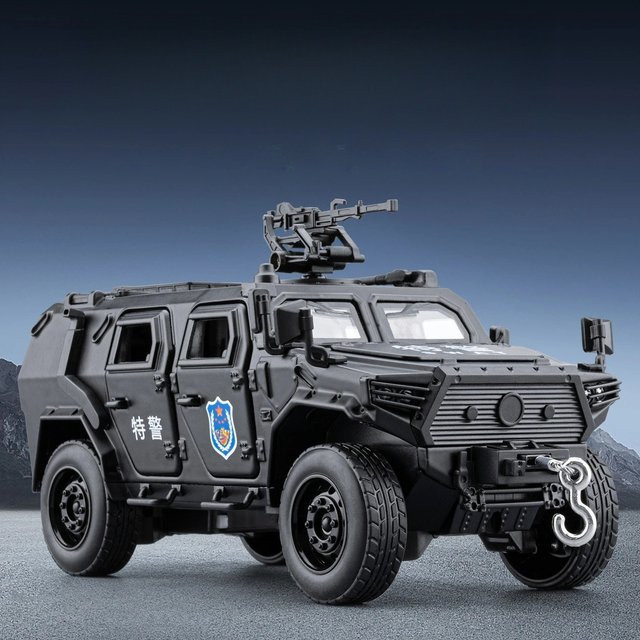 Warriors Gepanzertes Polizeiauto, Automodell, 1:32, mit Rückziehfunktion, Sound und Lichteffekten - Bild 1