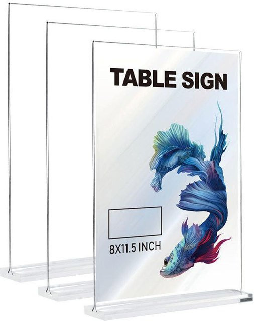 Transparenter Acryl-Schilderhalter aus Kunststoff für A4, A5 oder A6 als Schreibtisch-Display-Ständer für Preisschilder und Menükarten - Bild 1