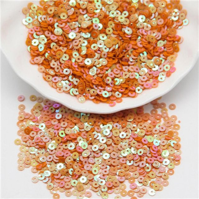 Ab Orane Runde Pailletten für DIY Dekoration und zum Nähen, Orange, 3mm, 3000 Stück - Bild 1