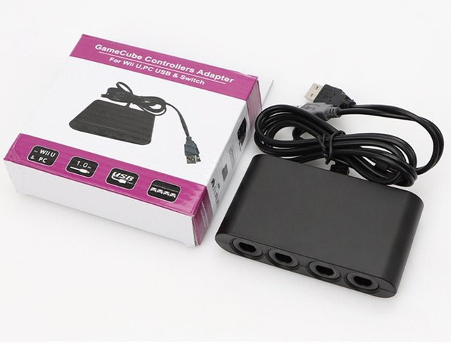 Gryan 4 Ports GameCube Controller Adapter Konverter für Nintendo Switch und Wii-U in Schwarz - Bild 1