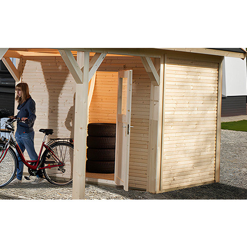 WEKA Geräteraum WekaLine für LH-Carport in Natur und Beige, 28 mm Materialstärke - Bild 2