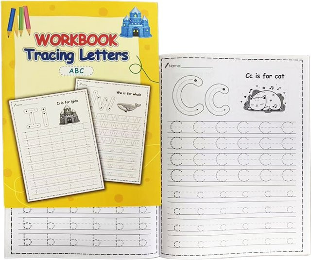 BOHY ABC-Arbeitsbuch zur Stiftkontrolle mit Groß- und Kleinbuchstaben, englisches Übungsbuch für Kinder, 32 Seiten, Mehrfarbig - Bild 1