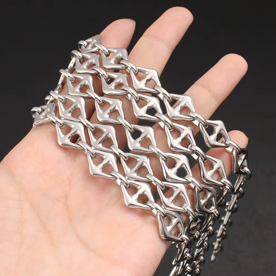 Gliederkette Edelstahl, Silber, Modern - Bild 2