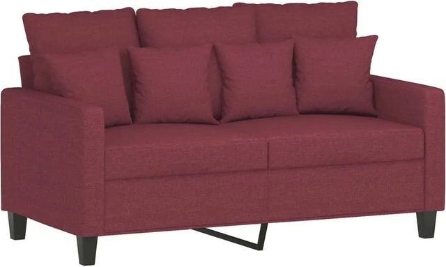 vidaXL 2-Sitzer-Sofa in Weinrot mit Stoffbezug und Metallrahmen, Breite: 120 cm - Bild 1