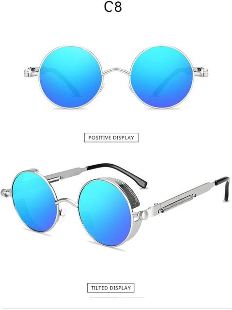 Binchi Outdoor Equipment Sonnenbrille, Rund, Metall, Rot, Herren - Bild 1