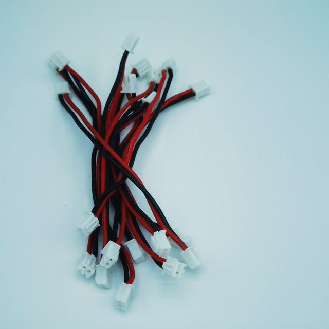 Verbindungskabel mit 2P-Stecker und Buchse, roter Silikondraht, 2,54 mm Antennen-Plug-in-Anschluss, Doppelkopf, Länge: 10 cm - Bild 1