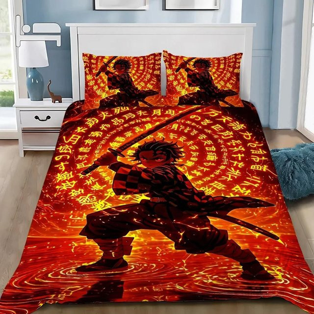Anime Bettwäsche-Set Demon Slayer Muichiro Tokito mit 3D-Digitaldruck, Mikrofaser, Mehrfarbig, B/H: 240 x 220 cm - Bild 1