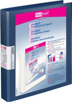 VELOFLEX VELODUR Ringbuch A4 mit 2-Ring-Mechanik, Rückenbreite: 33 mm, blau - Bild 1