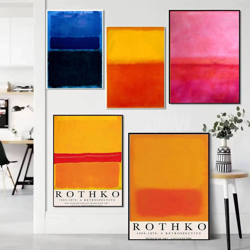 MINISO Abstraktes Kunstposter im Stil von Mark Rothko, Mehrfarbig, Rahmenlos, Hochformat für Wandmontage - Bild 2