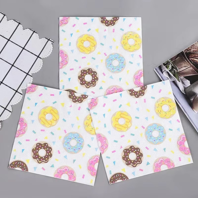 GUANYAO Bunte Papier-Servietten mit Grafik-Druck, 2-lagig, 20 Stück, B/B: 33 x 33 cm - Bild 4