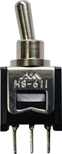 TRU Components 701505 611A Kippschalter 250 V/AC 0.15A 1 x Ein/Ein rastend in Silber - Bild 1