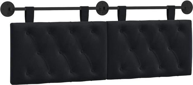 vidaXL Wandmontiertes Polsterpaneel aus Samt in Schwarz, B/H/T: 150 x 55 x 7 cm - Bild 1