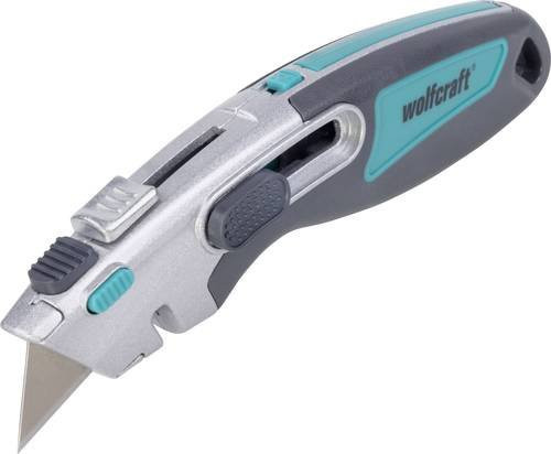 Wolfcraft Sicherheits-Dual-Trapezklingen-Messer mit 18mm Snap-off-Klinge in Silber - Bild 1