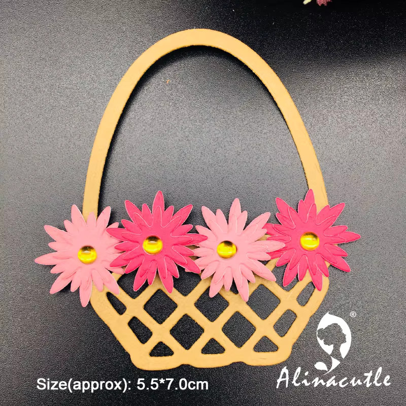 Alinacutle Metall-Stanzform Frühlingskorb-Blumen in Transparent für Scrapbooking und Papierkunst - Bild 5