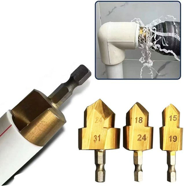 DAZZLEEX Sechskant-Schaftbohrer Wasserrohr-Expansionsbohrer für Klempner-Elektrowerkzeuge in Gold, 6,35 mm - Bild 1