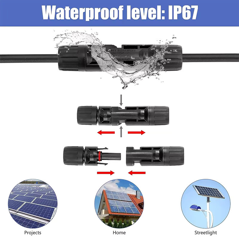 Solar Connector Kit PV Stecker für Photovoltaik Kabel 2,5/4/6mm2, 1000V DC 30A, Farbe: Schwarz - Bild 5