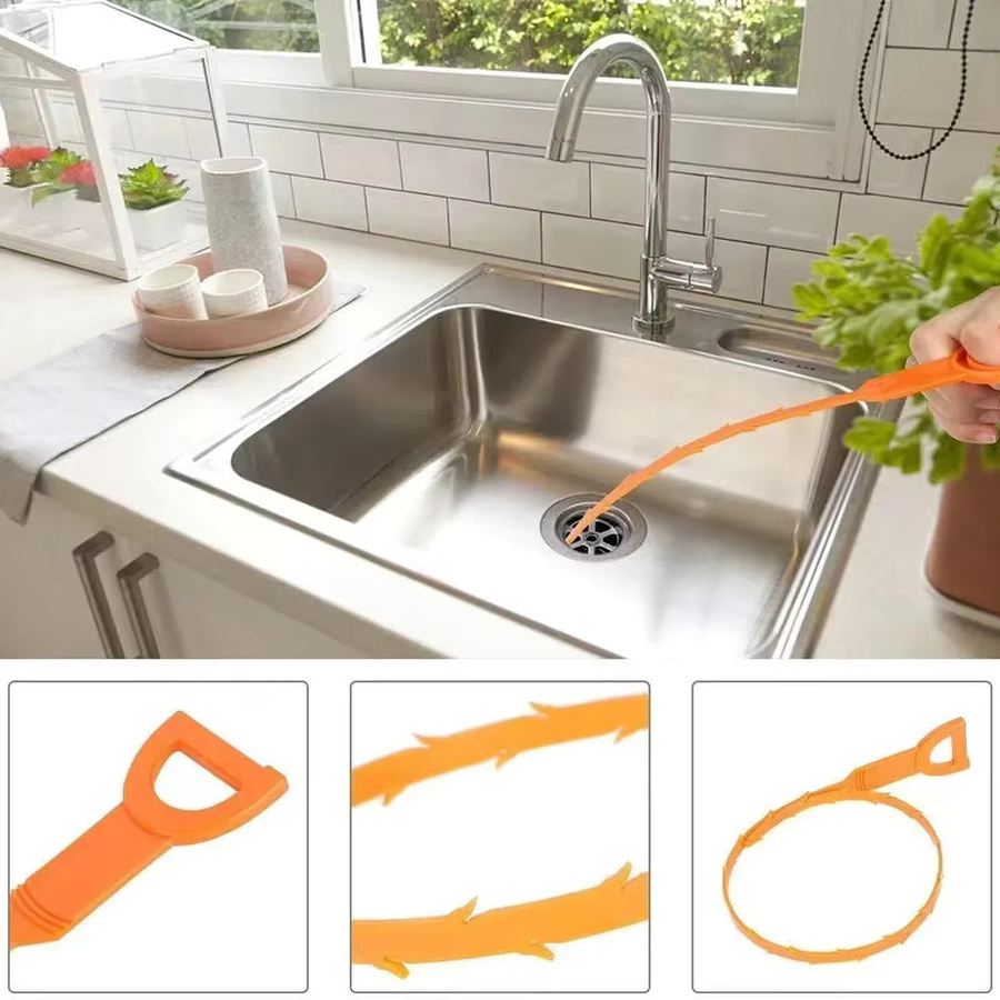 Effektiver Abflussreiniger und Verstopfungsentferner in Orange für Rohre, Waschbecken und WC - Bild 2