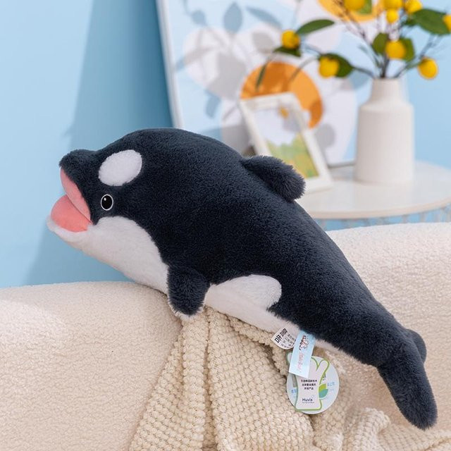 Glücklicher Ozean Serie Plüschtier Blauer Delfin, Puppe Kissen, 60cm, ab 14 Jahre - Bild 1