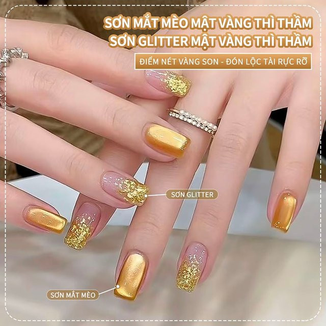 MIANEL Goldener Osmanthus Honig Gel-Nagellack, Schimmernd - Bild 1