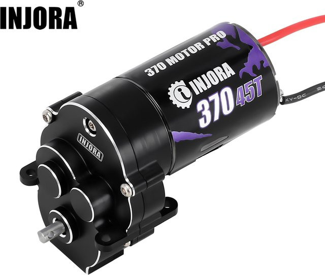 INJORA CNC-Aluminium-Komplettgetriebe mit 370-Bürstenmotor, Metall, Schwarz - Bild 1